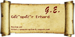 Gáspár Erhard névjegykártya